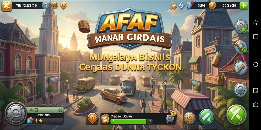 Tampilan gameplay menarik dalam AFAF dengan elemen Tycoon.