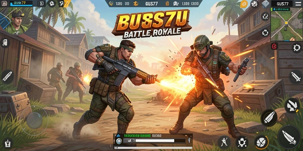 Gameplay seru dan intens dalam GUS77 Battle Royale.