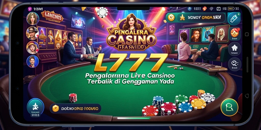 Screenshot gameplay L777 yang menunjukkan dealer live dan interaksi pemain.