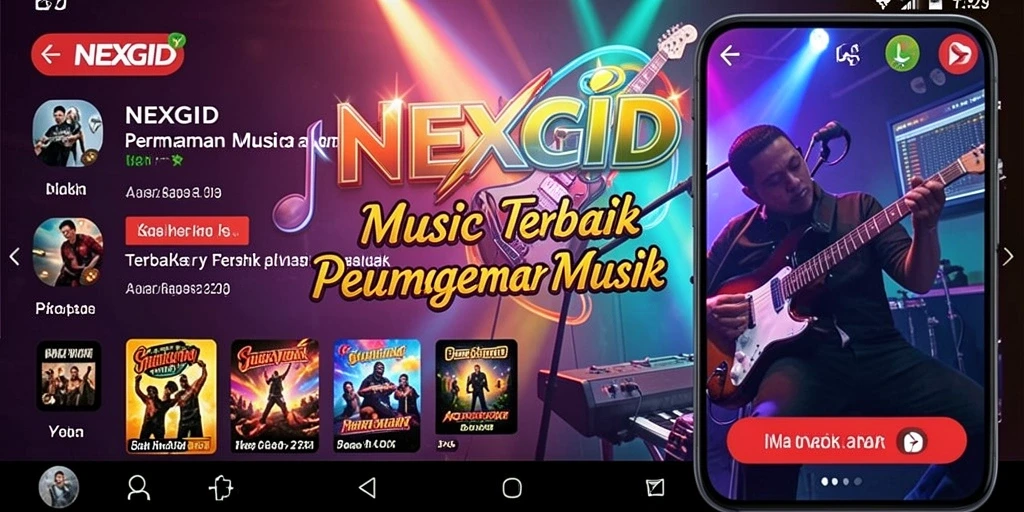 Tampilan menarik dari gameplay NEXGID saat bermain musik.