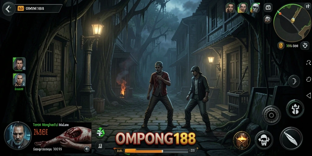 Tampilan mencekam di gameplay OMPONG188 yang penuh teror.