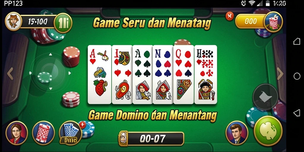 Screenshot PP123 menampilkan gameplay seru dari permainan Domino.
