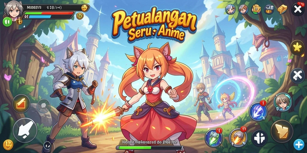 Tampilan gameplay seru dari RP8 dalam dunia Anime.