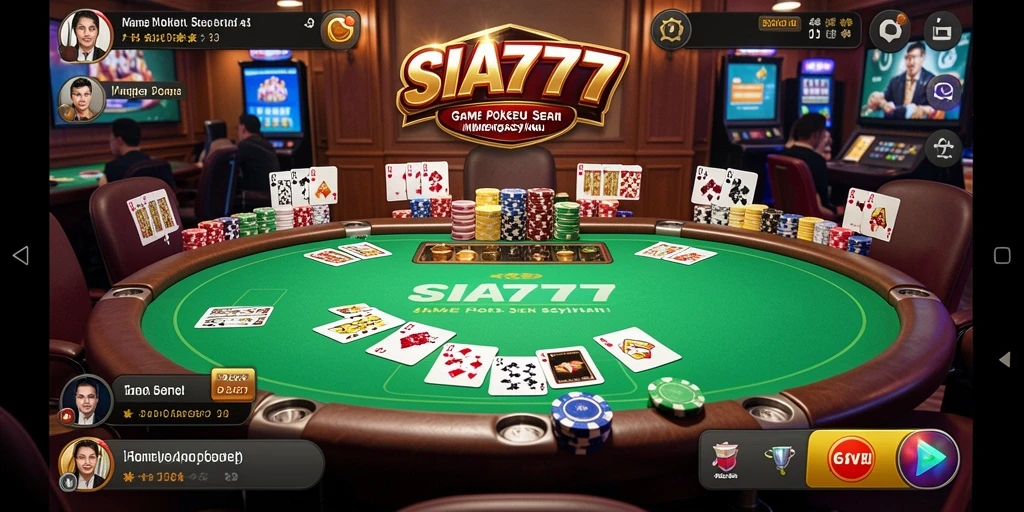 Tampilan utama SIA777 dengan suasana permainan Poker yang menarik.