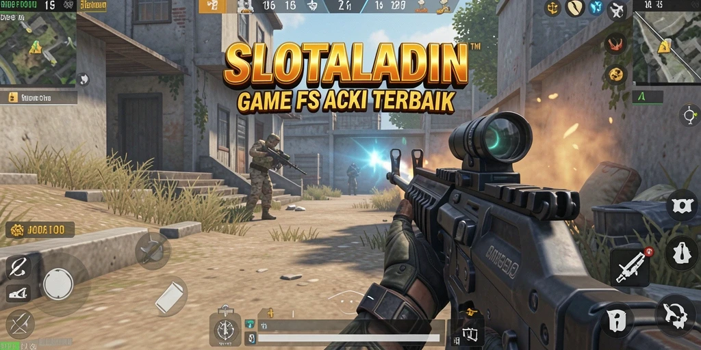 Screenshot menampilkan aksi intens dalam gameplay SLOTALADIN.